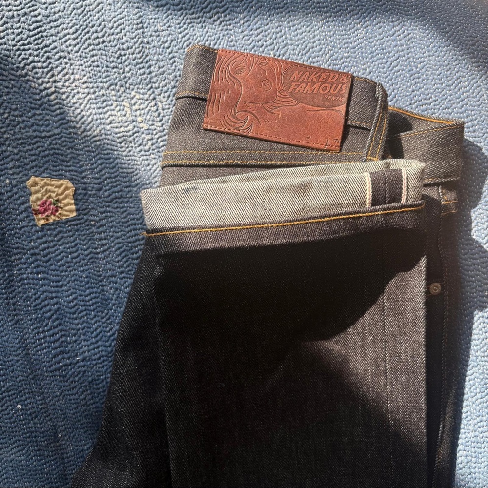 Naked & Famous Denim Dark Blue Jeans
